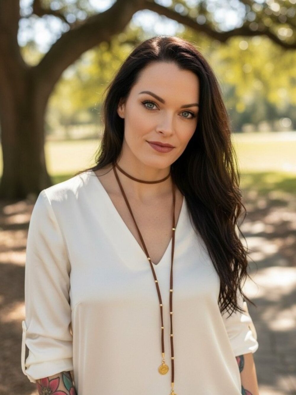SHEIN ✦ Boho Brown Wrap Choker Necklace ✦ Gold Coins Beads Adjustable Suede NWT